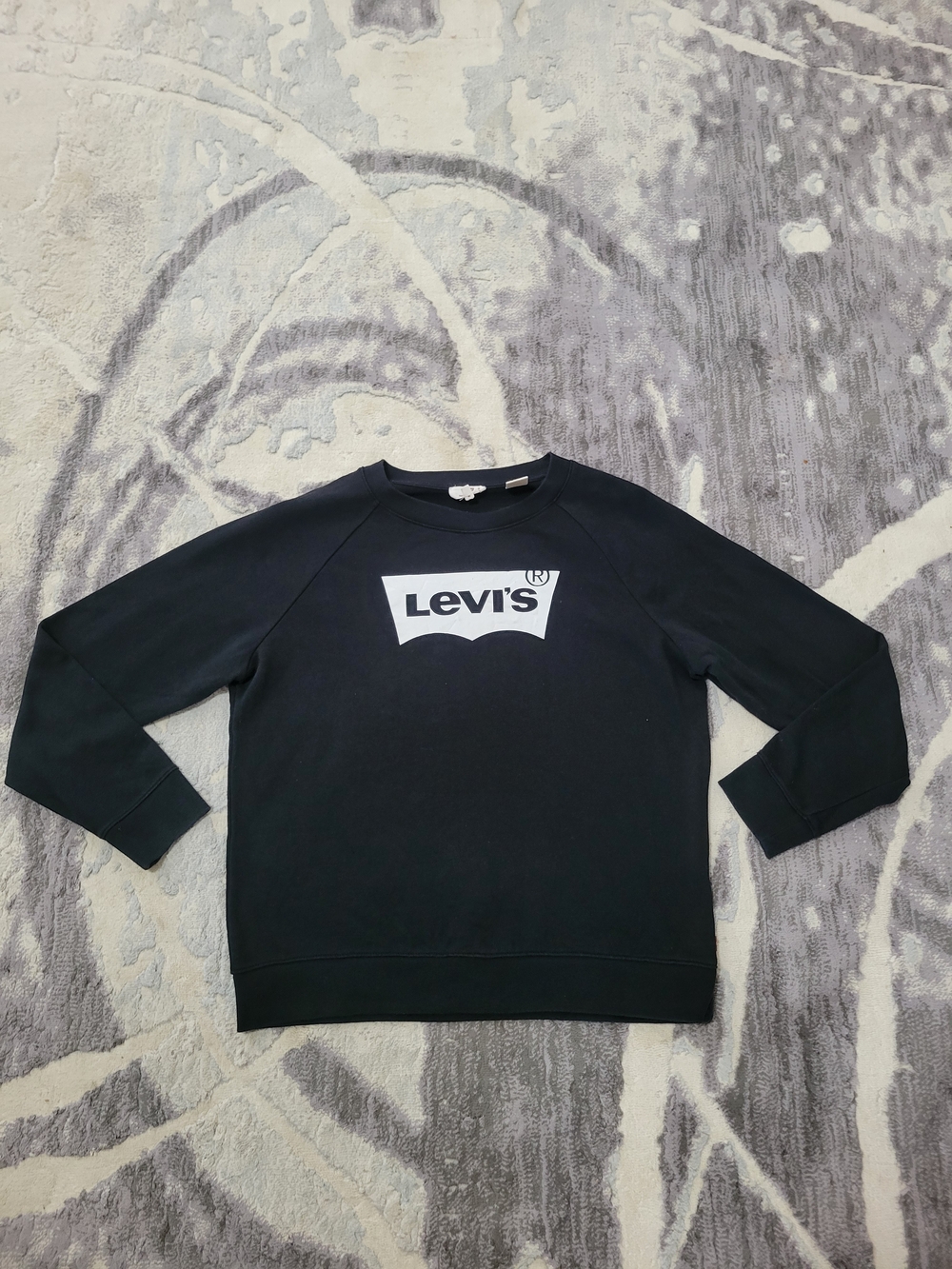 Levi's Women's Black Crewneck Sweatshirt with White Logo Size S